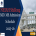 NEIAH Shillong Releases MD/ MS Admission Schedule 2025–26; Apply Now @neiah.nic.in
